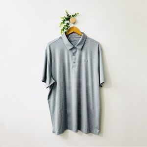 Under Armour Heat Gear Light Gray Striped Polo Golf Shirt